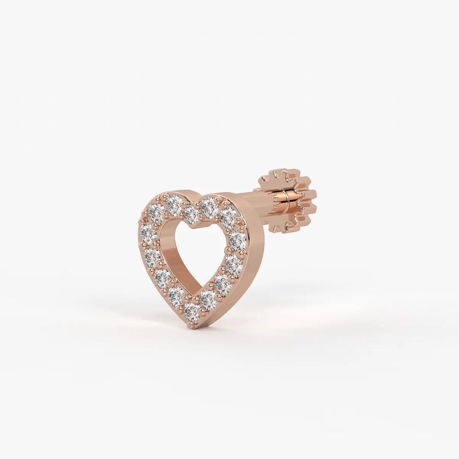 Heart Outline Stud Nose Pin