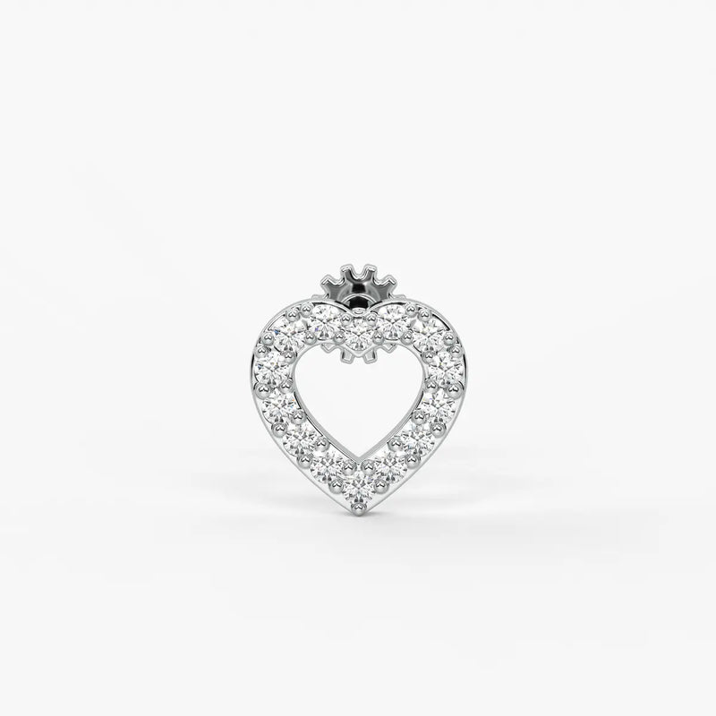 Heart Outline Stud Nose Pin