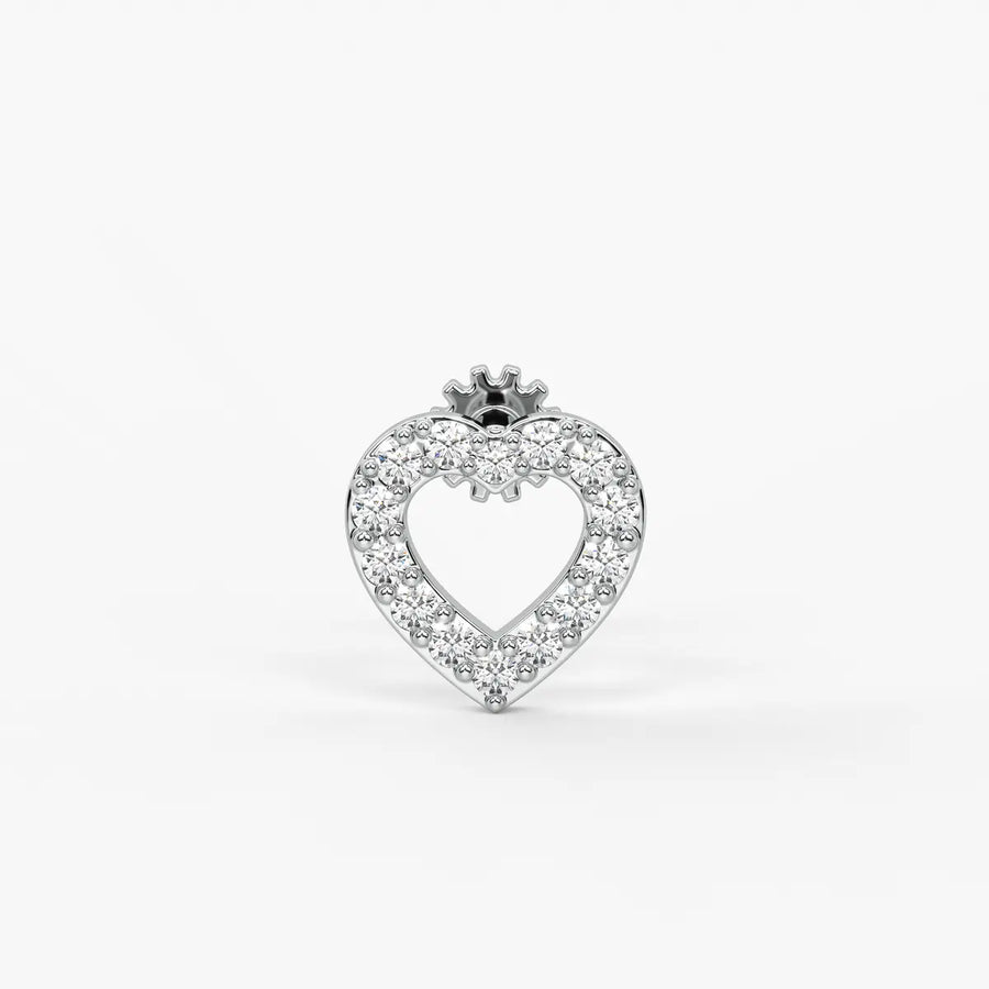 Heart Outline Stud Nose Pin
