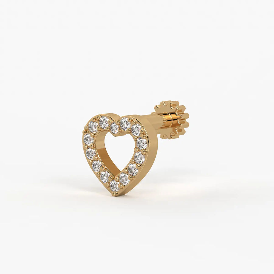 Heart Outline Stud Nose Pin