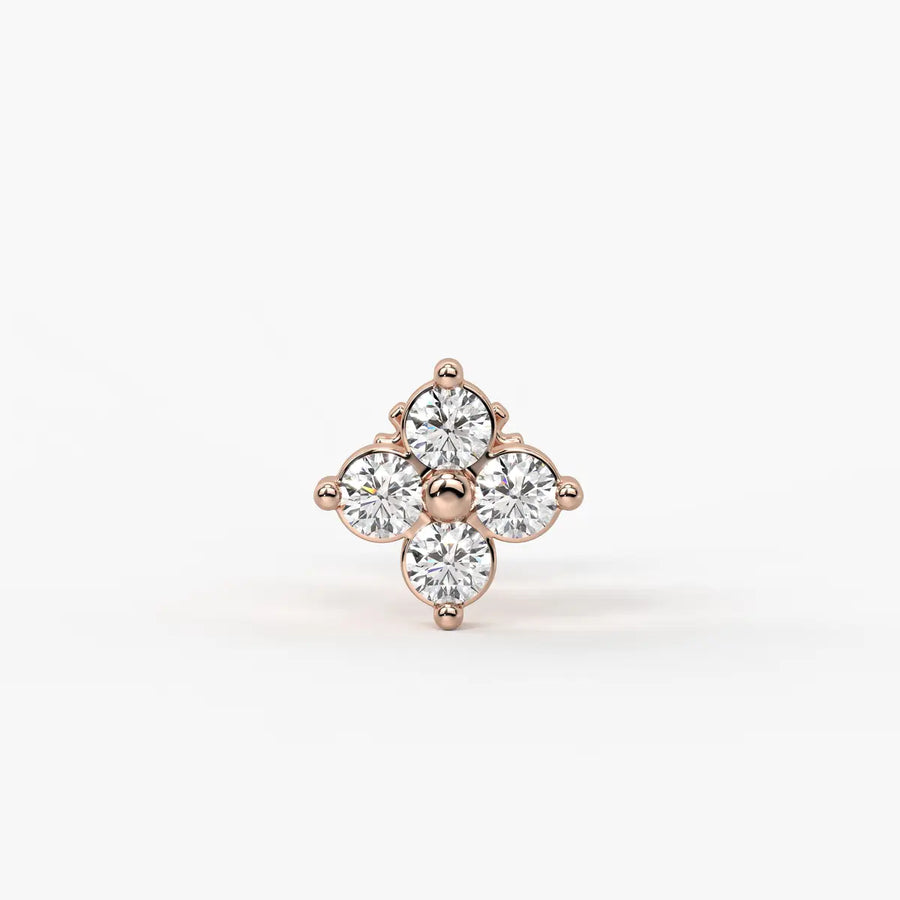 Teardrop Accent Stud Nose Pin