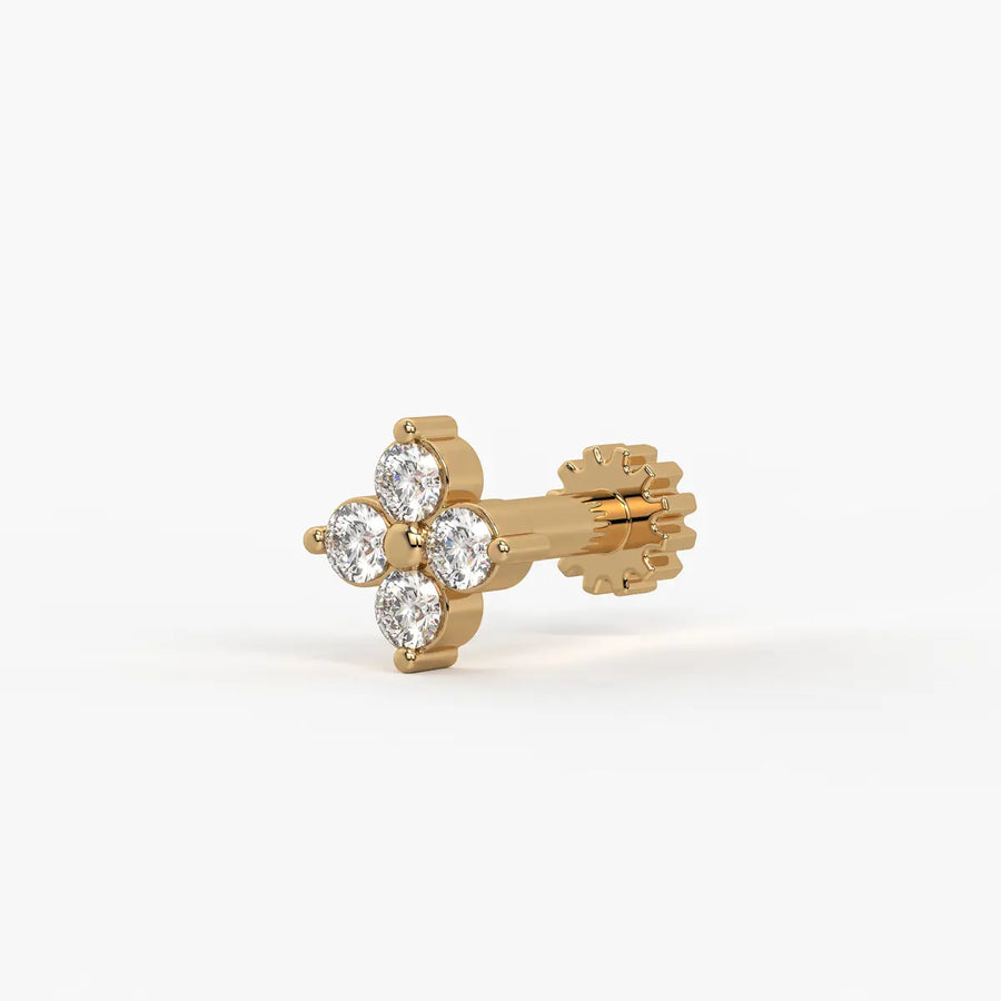 Teardrop Accent Stud Nose Pin