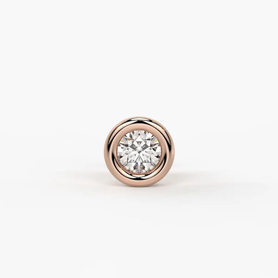 Classic Bezel Solitaire Stud Nose Pin