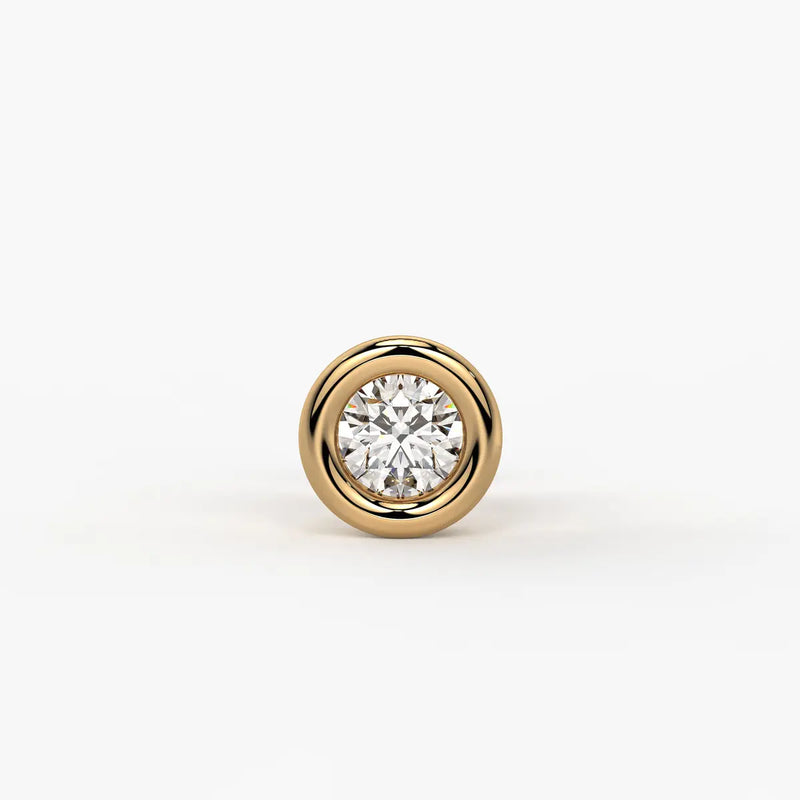 Classic Bezel Solitaire Stud Nose Pin