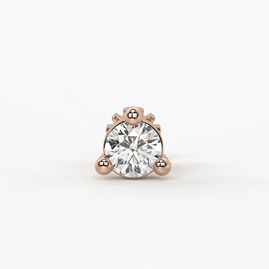 Round Solitaire Prong Stud Nose Pin