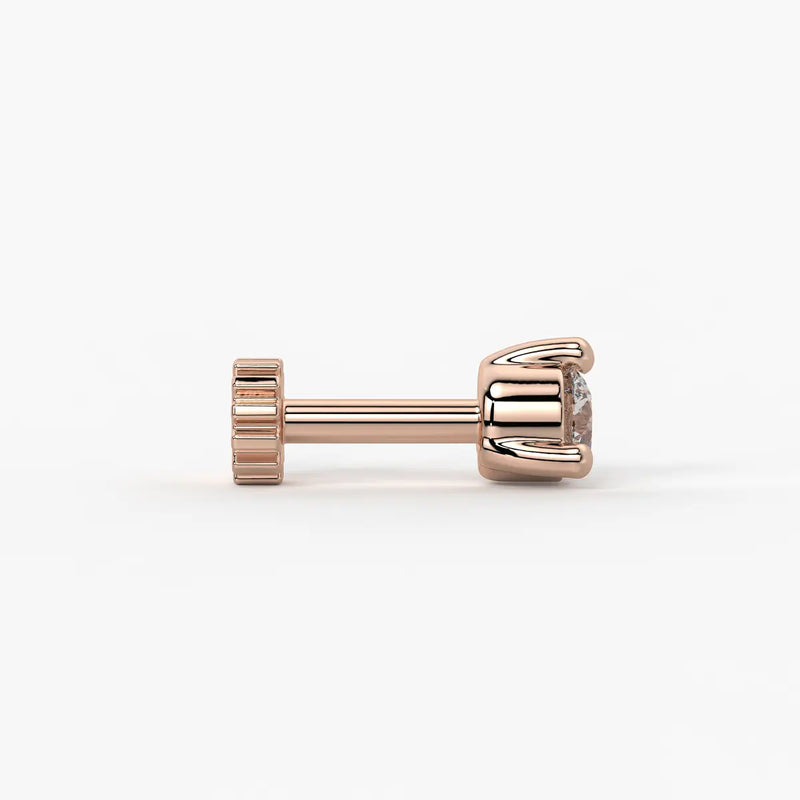 Round Solitaire Prong Stud Nose Pin