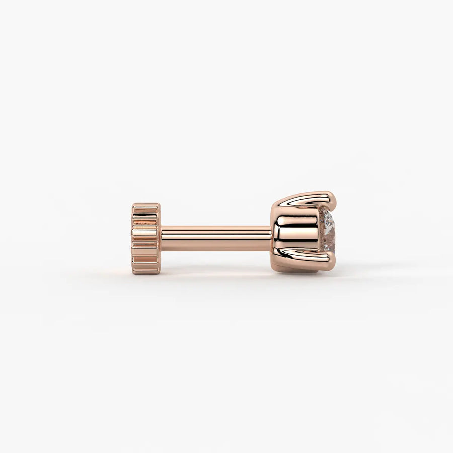 Round Solitaire Prong Stud Nose Pin