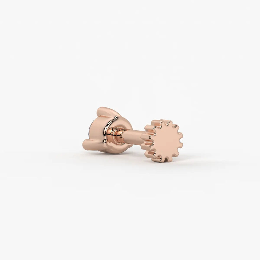 Round Solitaire Prong Stud Nose Pin