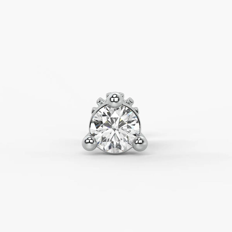 Round Solitaire Prong Stud Nose Pin