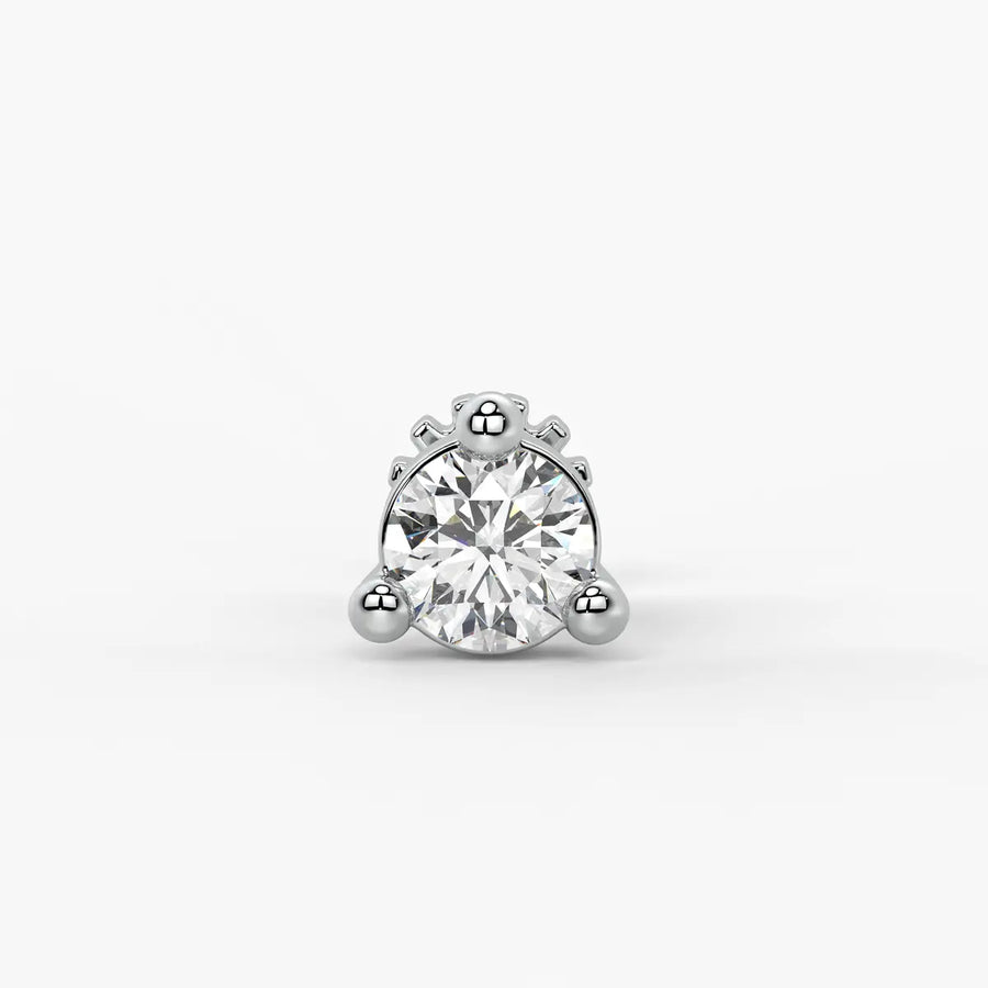 Round Solitaire Prong Stud Nose Pin