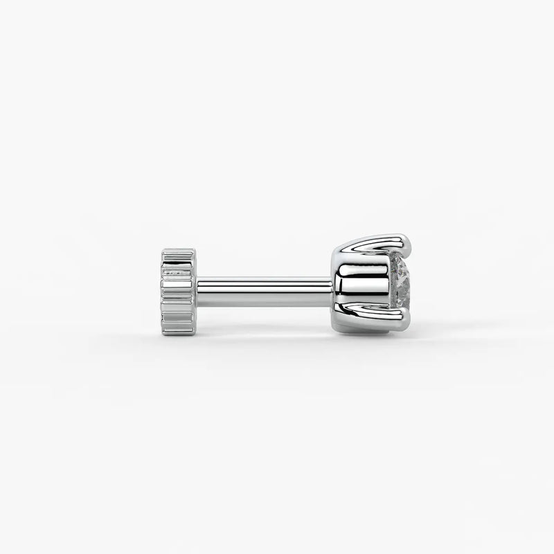 Round Solitaire Prong Stud Nose Pin