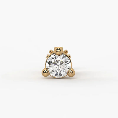 Round Solitaire Prong Stud Nose Pin