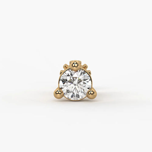 Round Solitaire Prong Stud Nose Pin