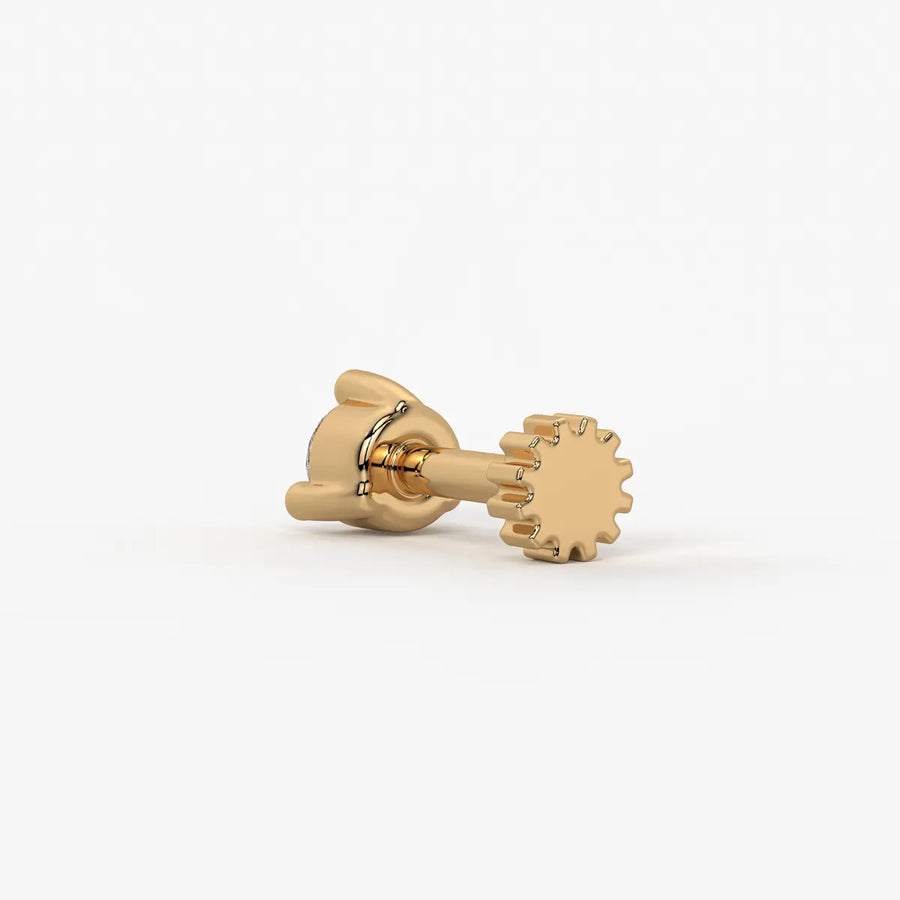Round Solitaire Prong Stud Nose Pin