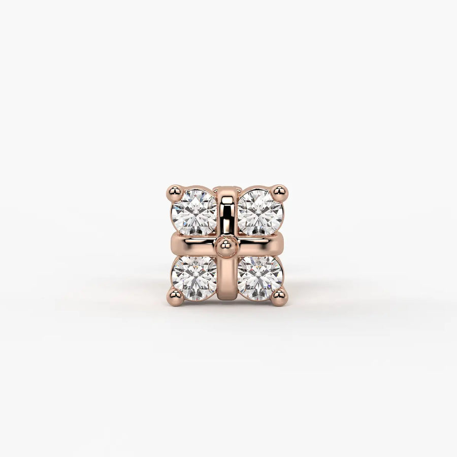 Four Stone Cluster Stud Nose Pin
