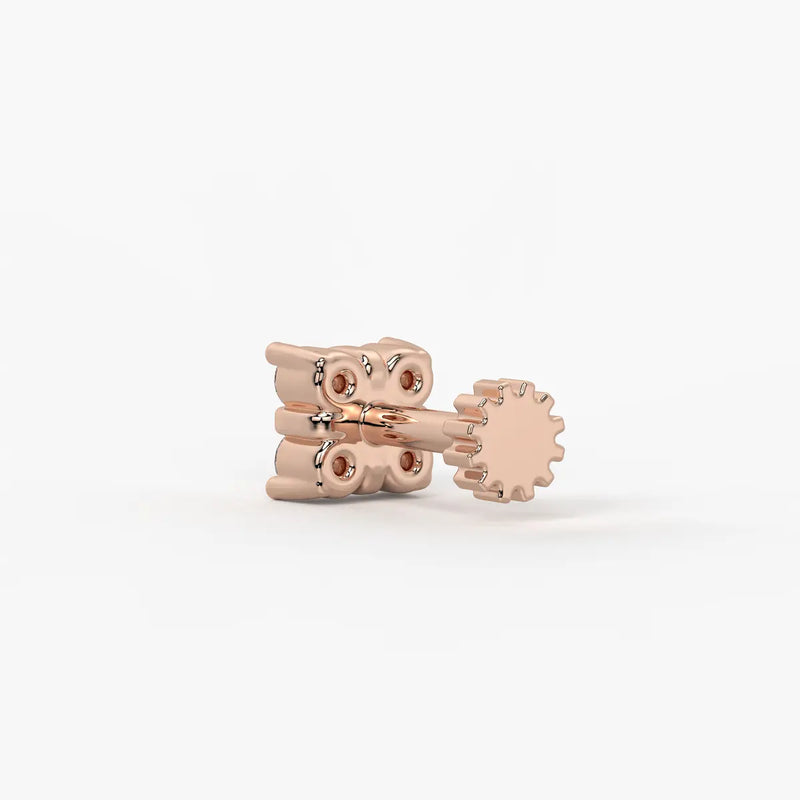 Four Stone Cluster Stud Nose Pin