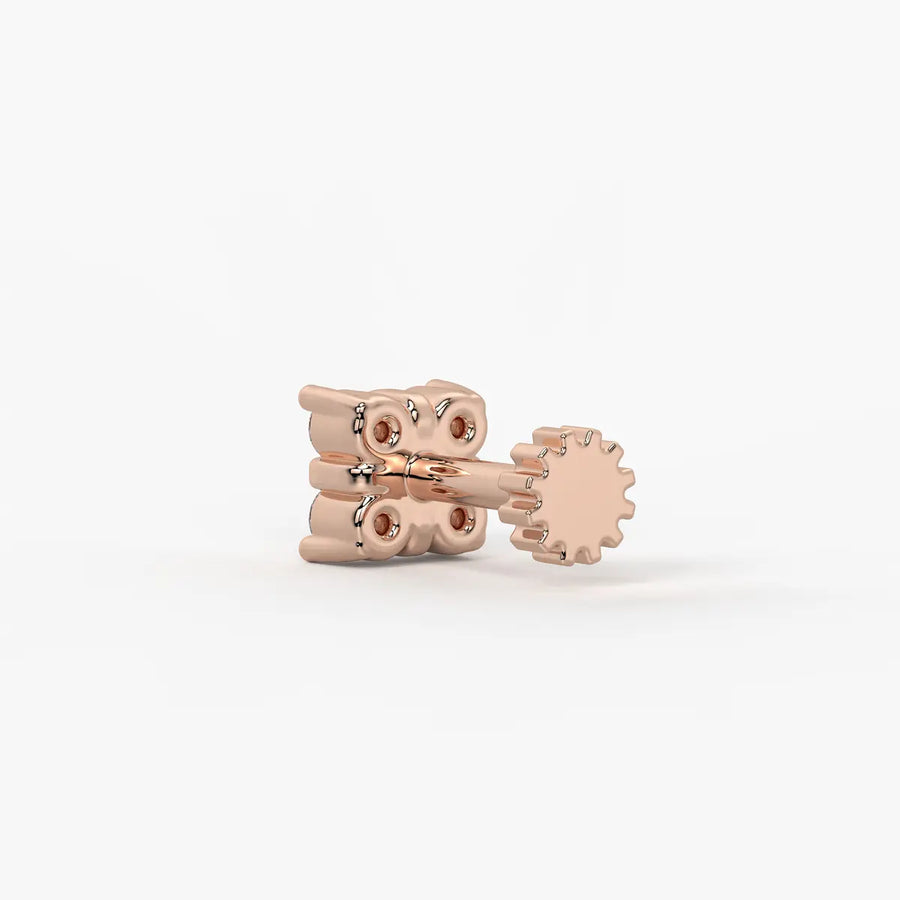 Four Stone Cluster Stud Nose Pin