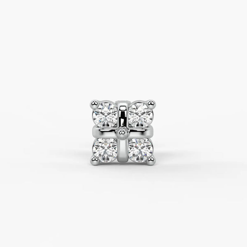 Four Stone Cluster Stud Nose Pin