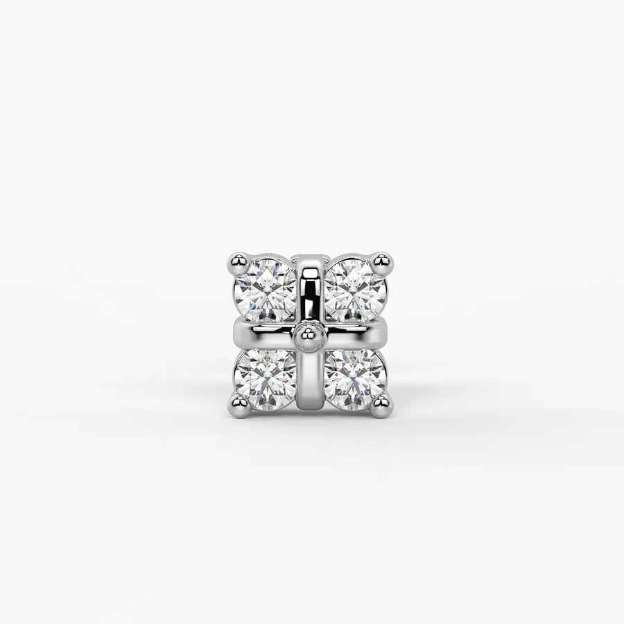 Four Stone Cluster Stud Nose Pin