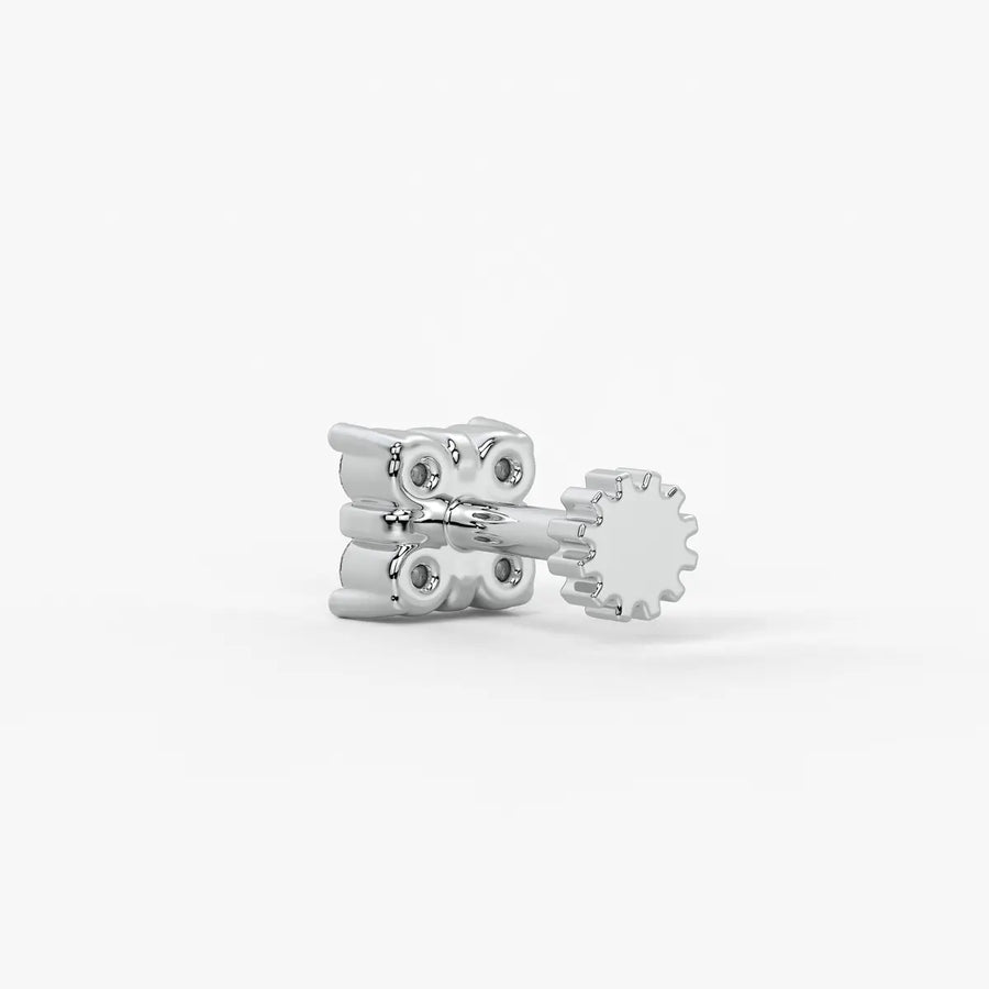 Four Stone Cluster Stud Nose Pin