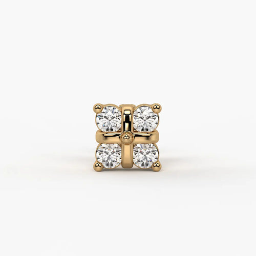 Four Stone Cluster Stud Nose Pin