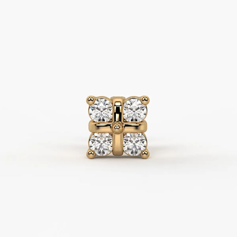 Four Stone Cluster Stud Nose Pin