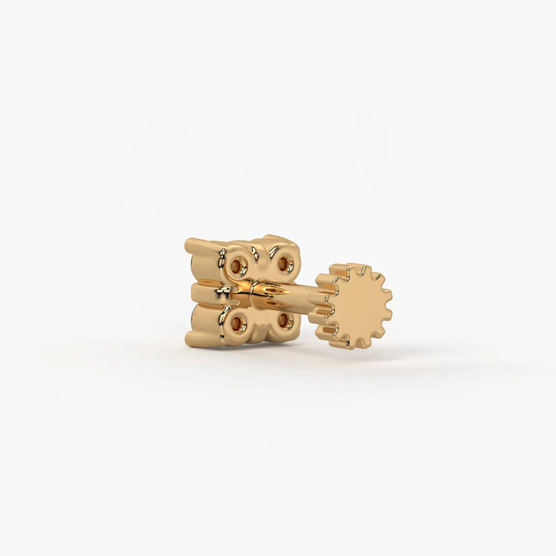 Four Stone Cluster Stud Nose Pin