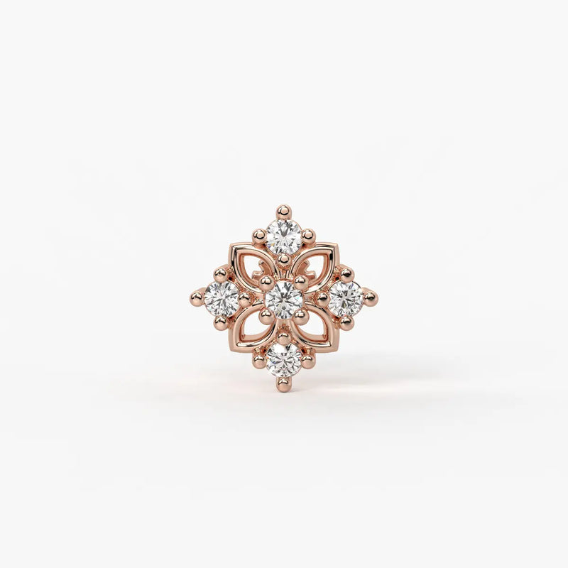Floral Cluster Stud Nose Pin