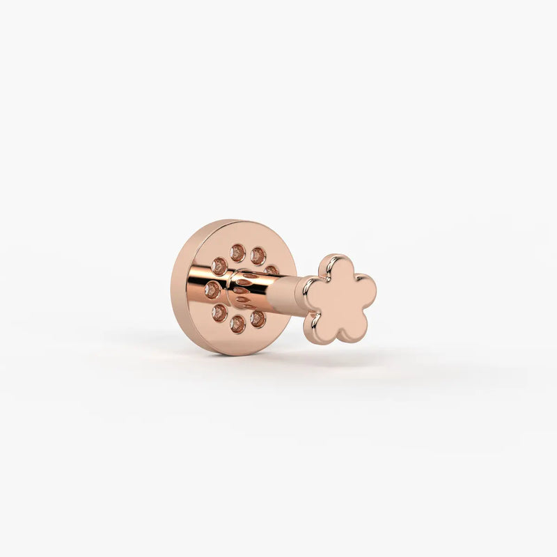 Round Halo Stud Nose Pin