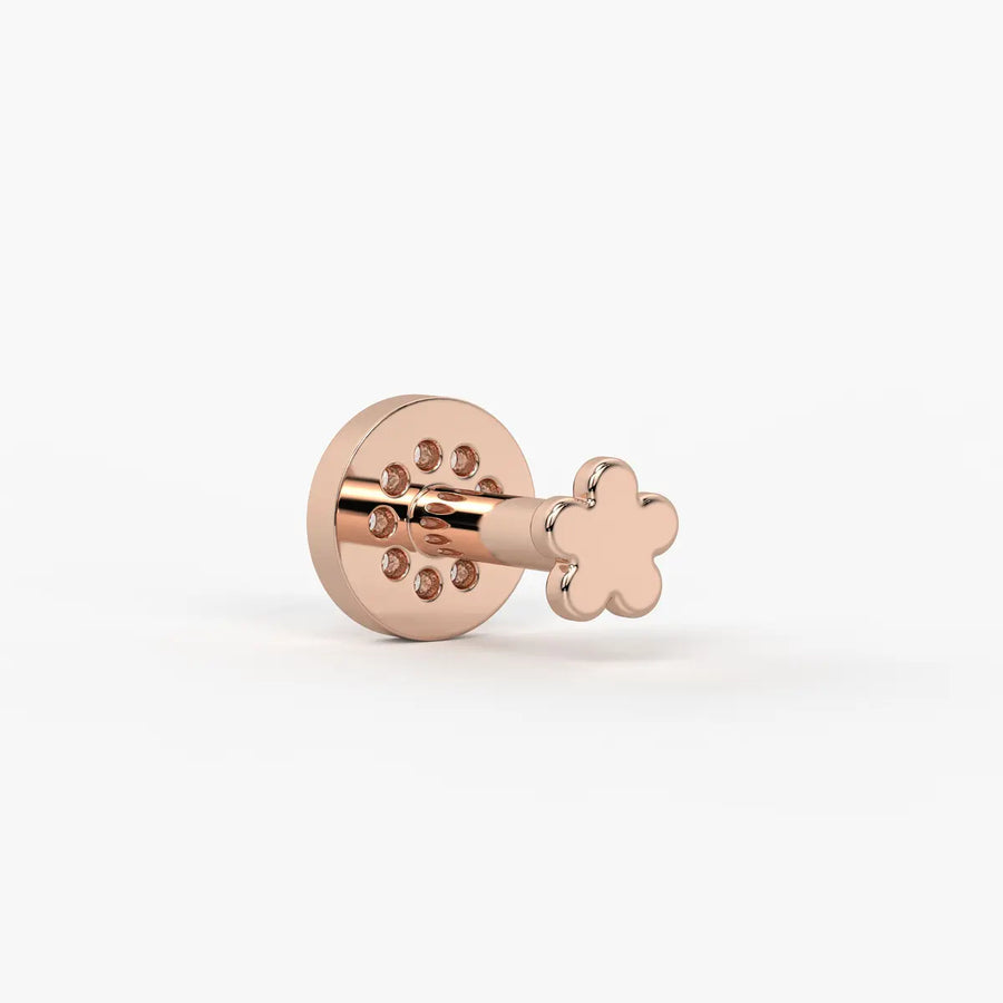 Round Halo Stud Nose Pin