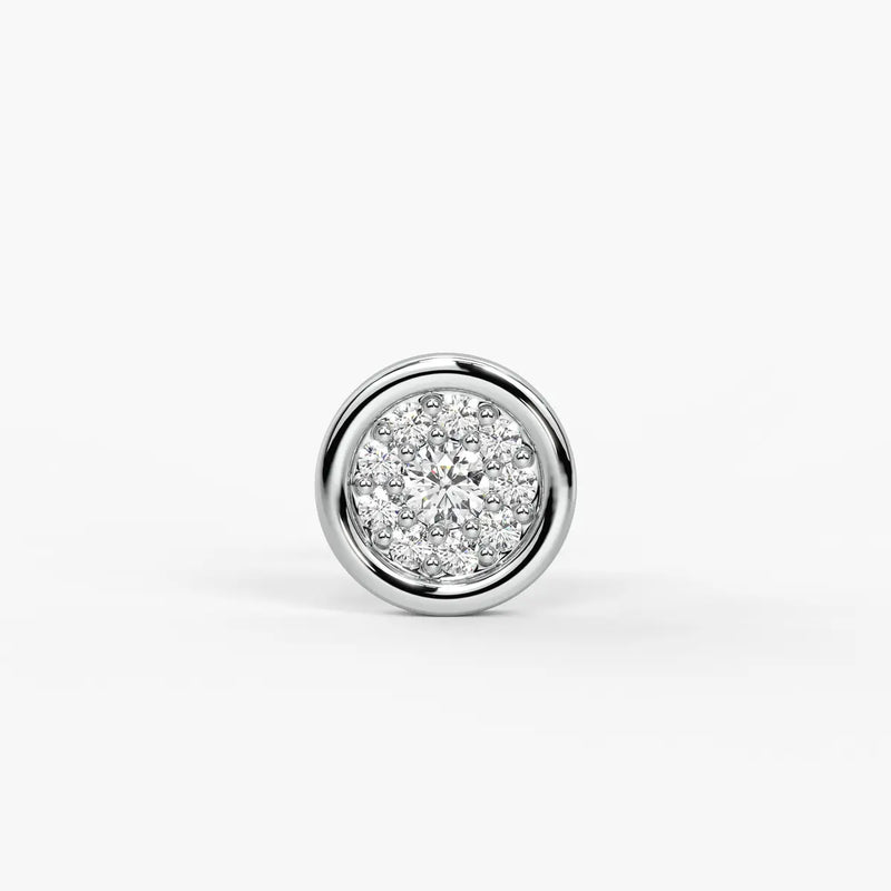 Round Halo Stud Nose Pin