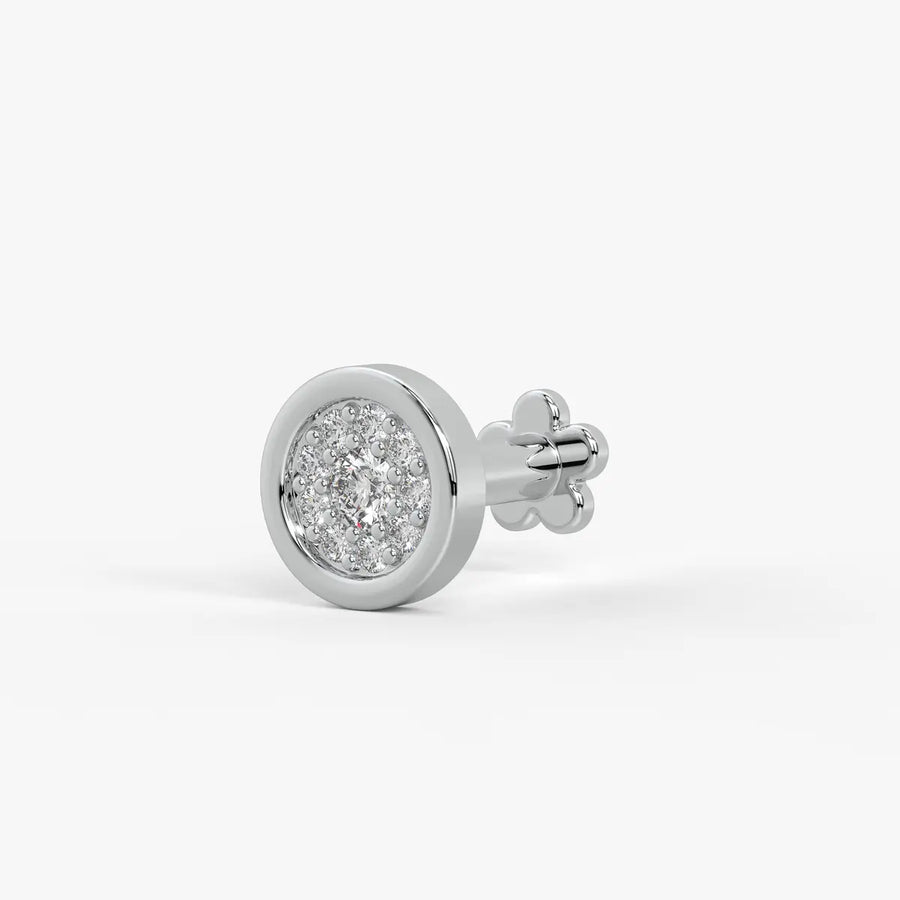 Round Halo Stud Nose Pin