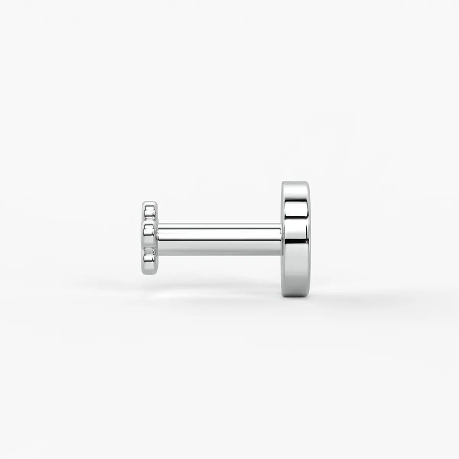 Round Halo Stud Nose Pin