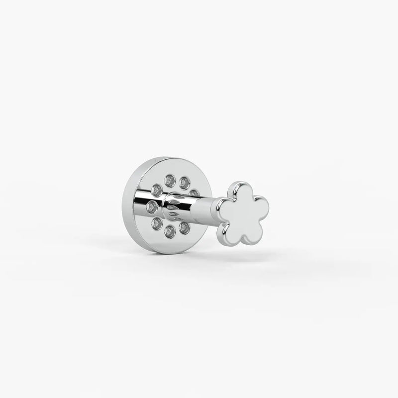 Round Halo Stud Nose Pin