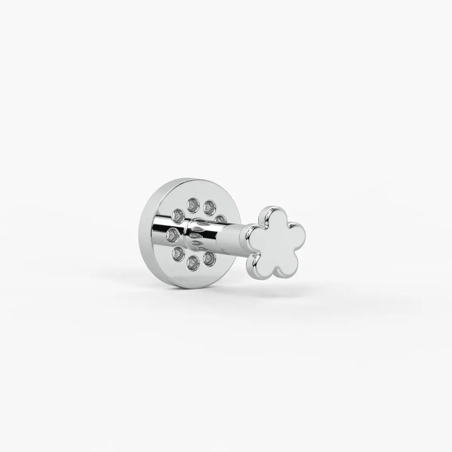 Round Halo Stud Nose Pin