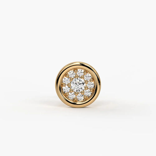 Round Halo Stud Nose Pin
