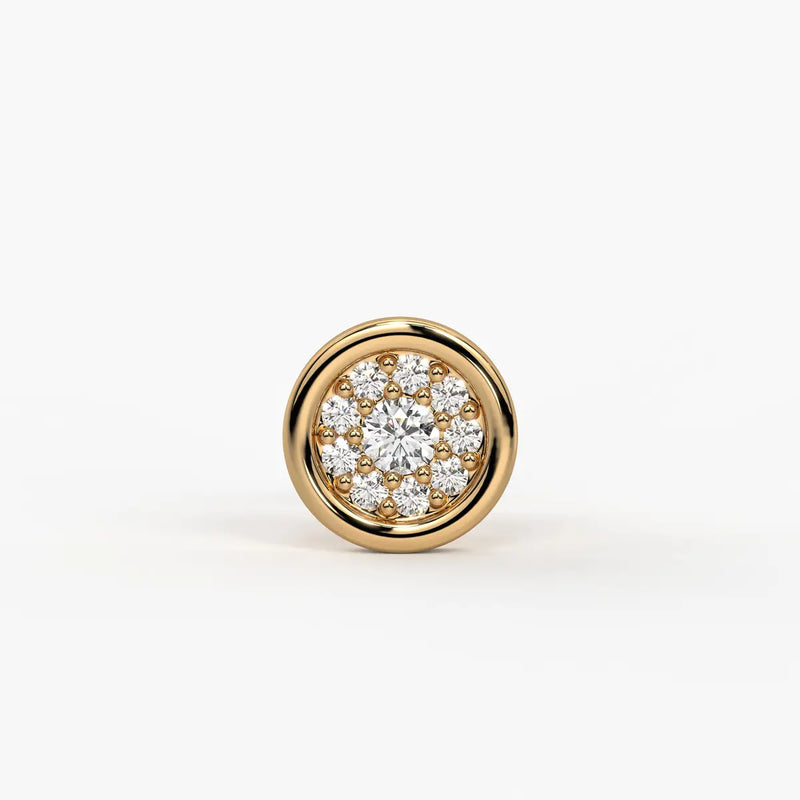 Round Halo Stud Nose Pin