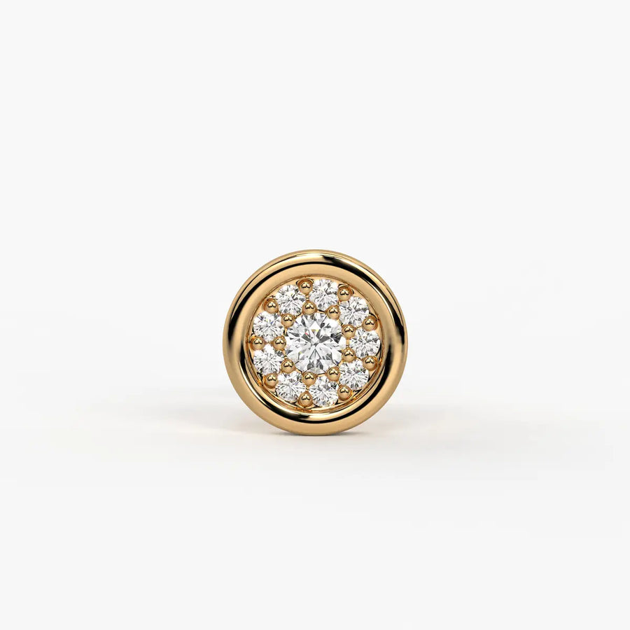 Round Halo Stud Nose Pin