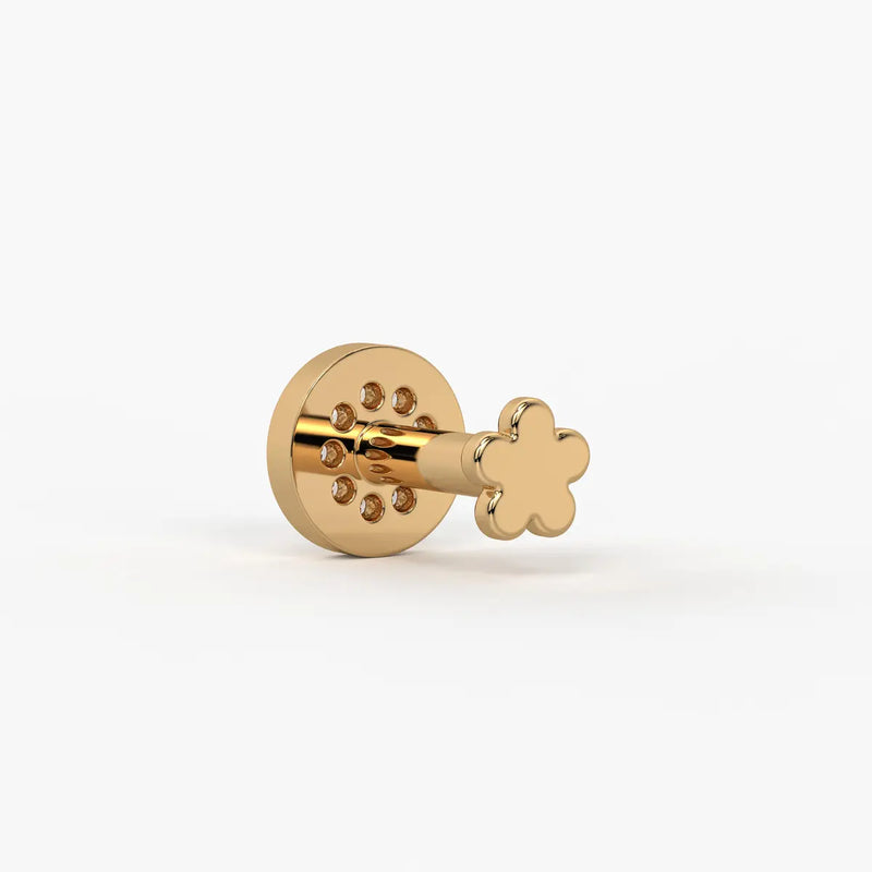 Round Halo Stud Nose Pin