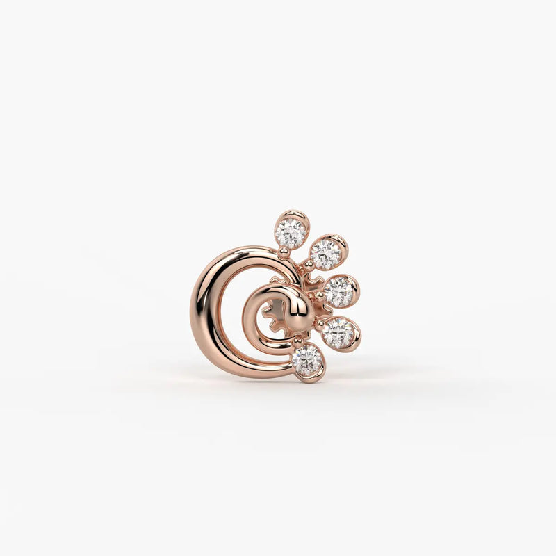 Swirl Bloom Screw Nose Pin