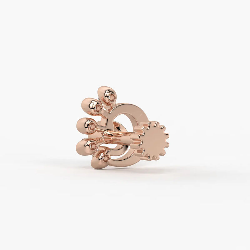 Swirl Bloom Screw Nose Pin