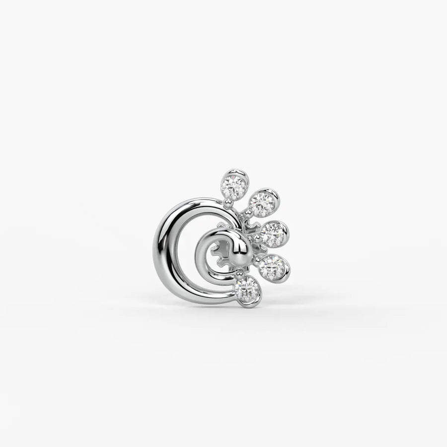 Swirl Bloom Screw Nose Pin