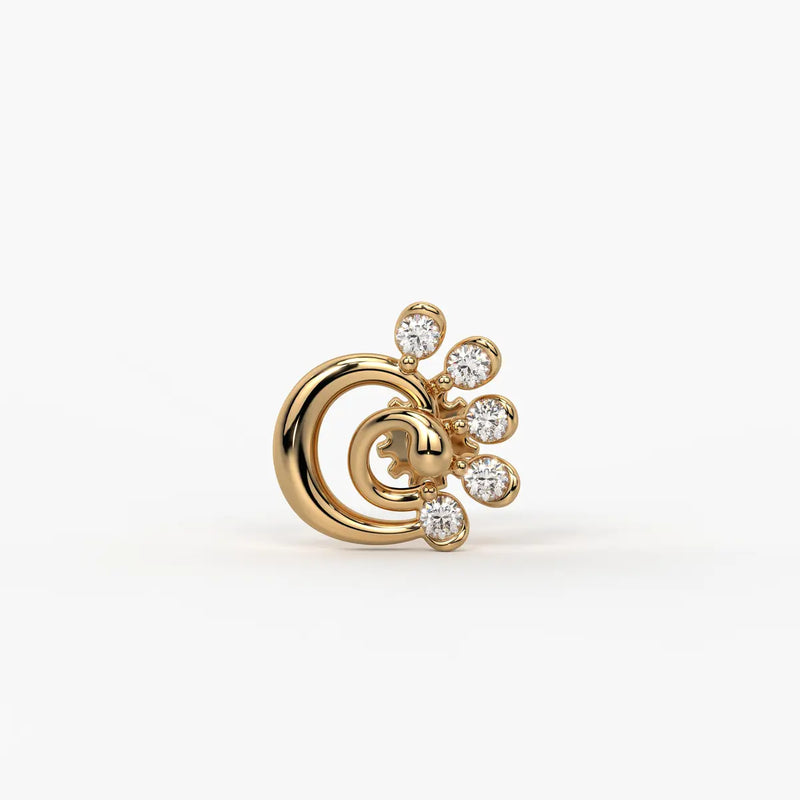 Swirl Bloom Screw Nose Pin
