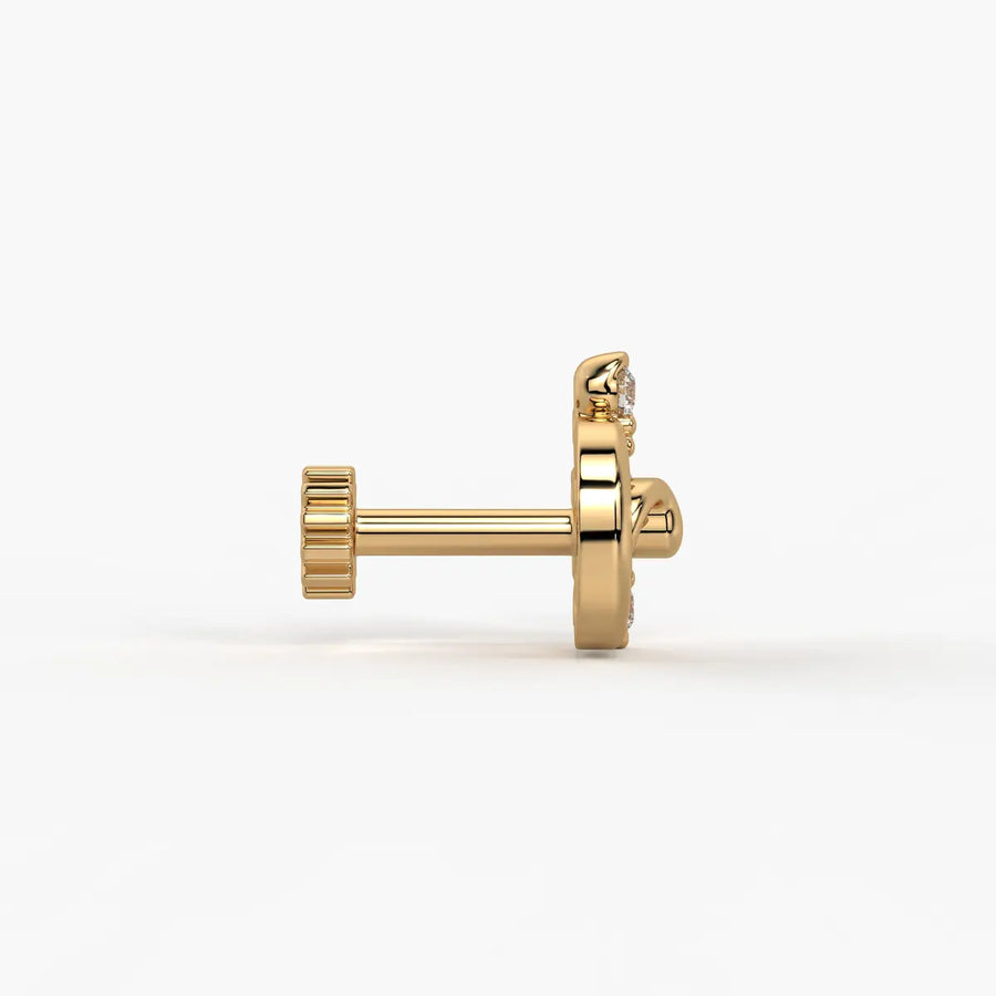 Swirl Bloom Screw Nose Pin