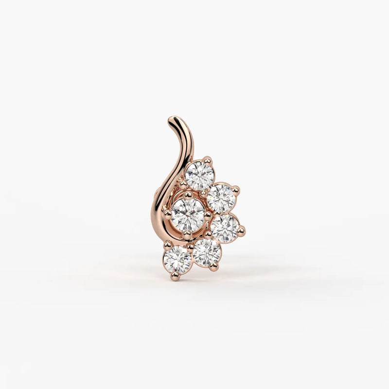 Curved Blossom Cluster Nose Pin
