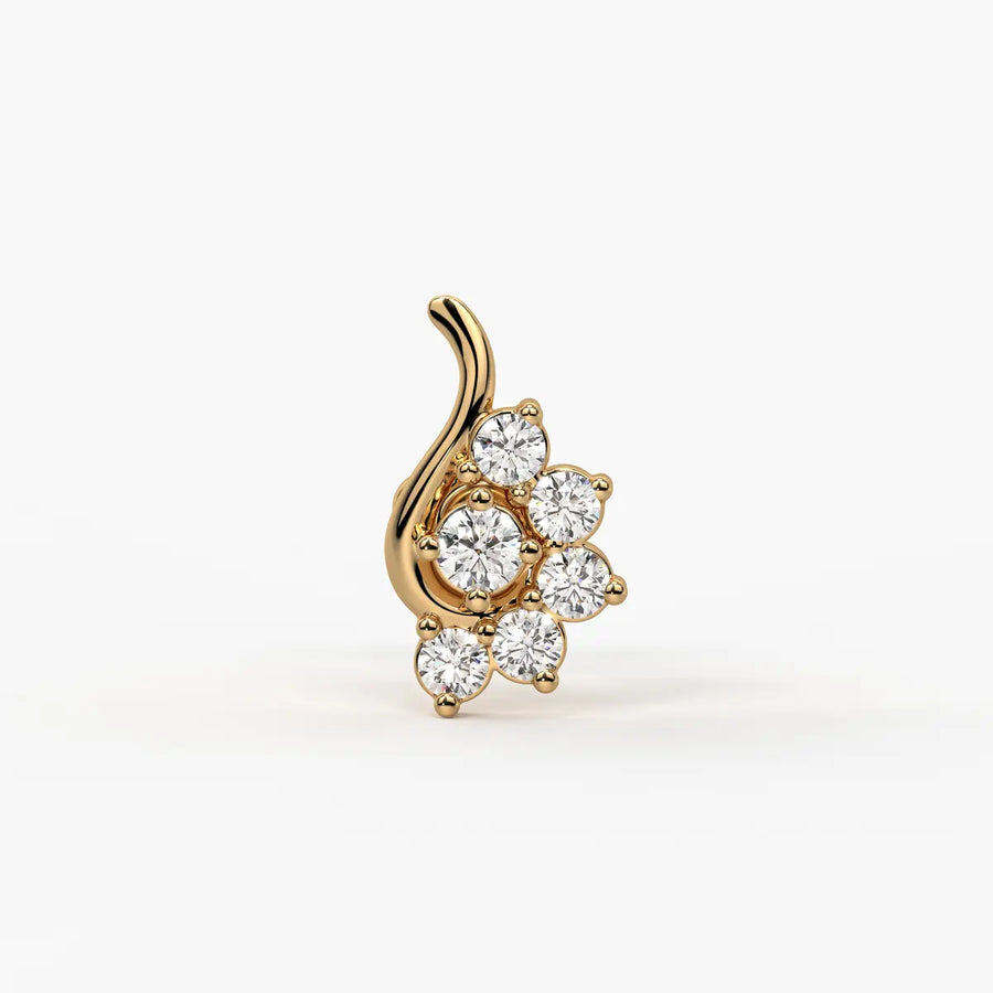 Curved Blossom Cluster Nose Pin