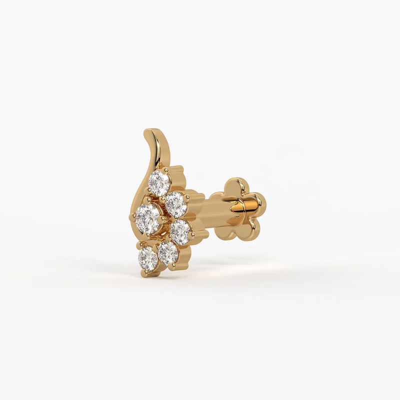 Curved Blossom Cluster Nose Pin