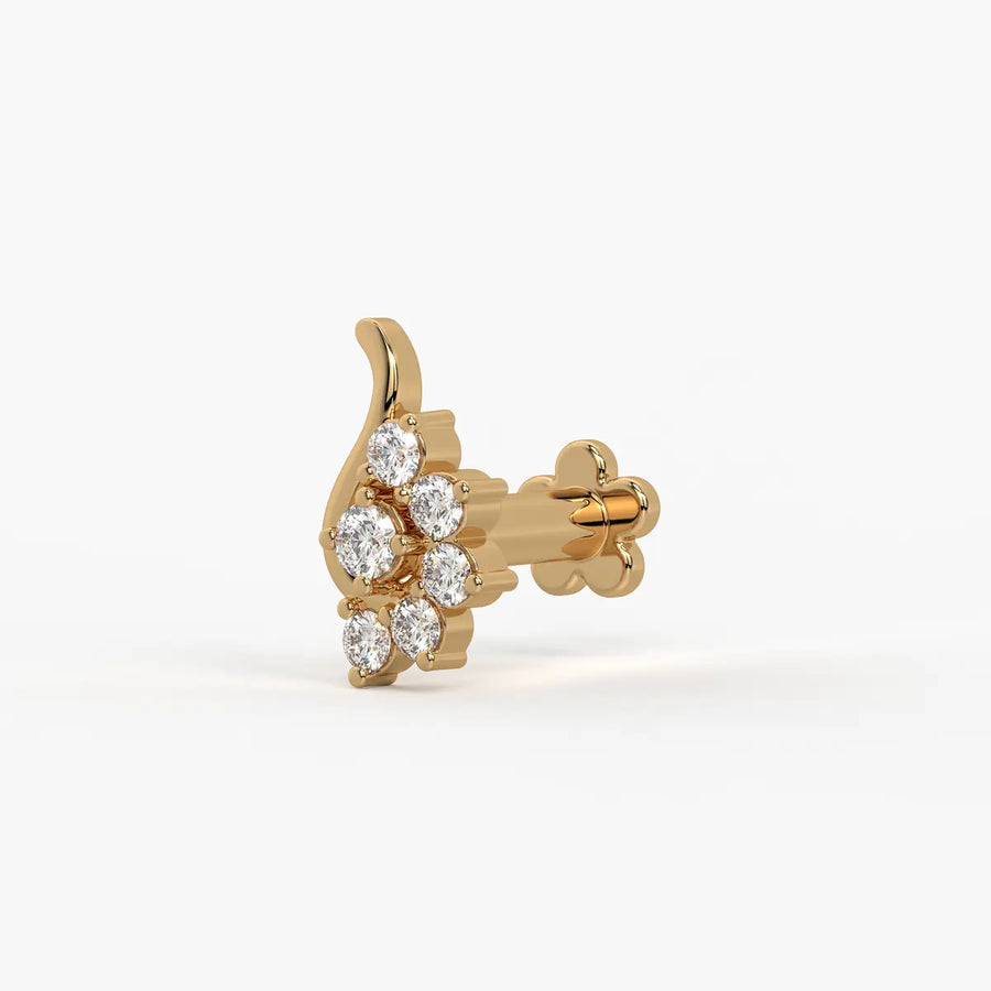 Curved Blossom Cluster Nose Pin