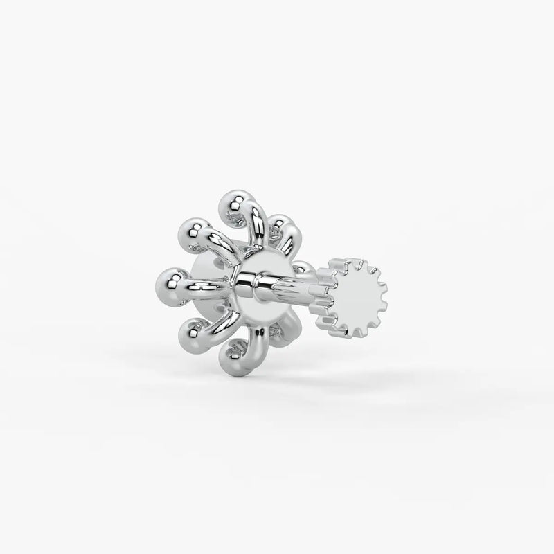 Beaded Sunburst Floral Nose Pin