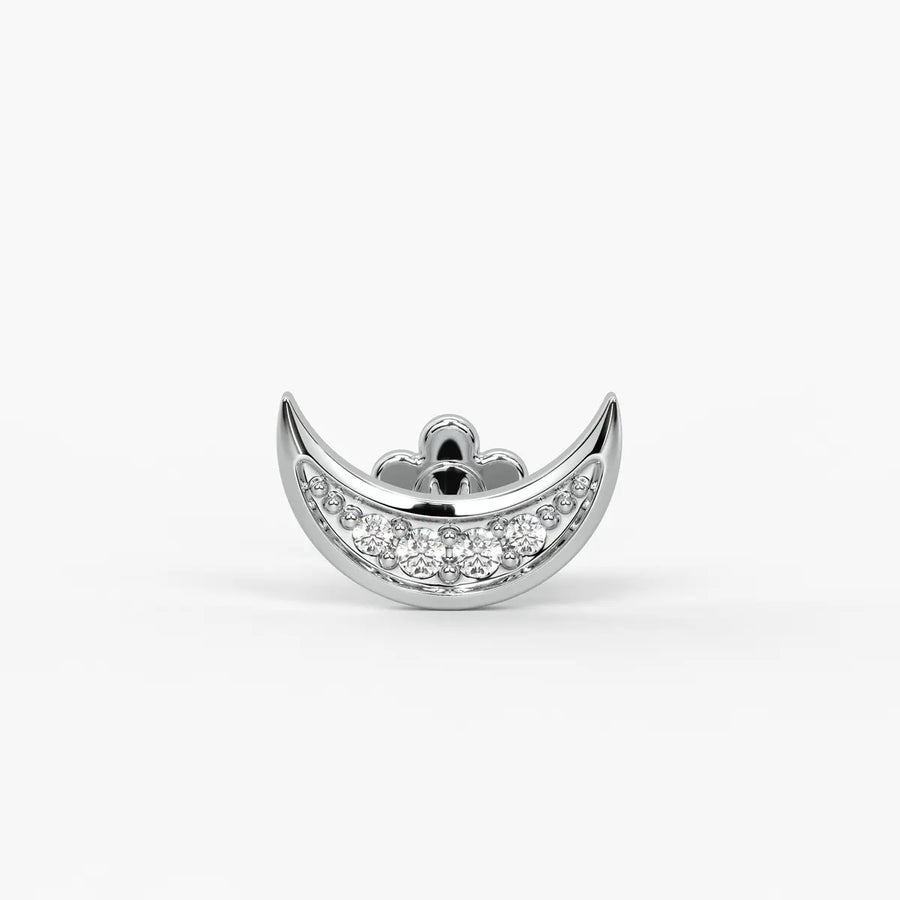 Crescent Curve Diamond Nose Pin